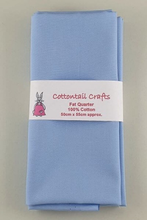 Fat Quarter - Plain Cotton Poplin - Candy Blue